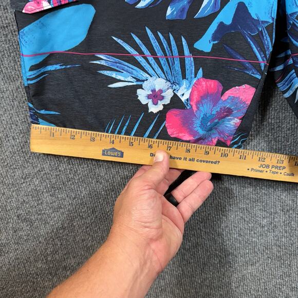 Ocean Current Swim Shorts Men's 32 Black/Blue Floral Allover Beachwear Casual - Picture 4 of 10